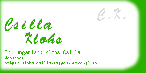 csilla klohs business card